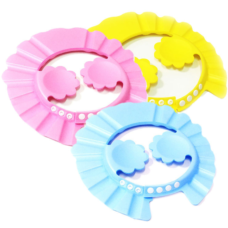 หมวกกันแชมพูสระผมเด็ก ที่กันสระผมเด็ก ที่คลุมสระผม NanaBaby ปรับขนาดหัวได้ มีที่ปิดหูขอบหยัก สำหรับเด็กวัย 0-5 ปี