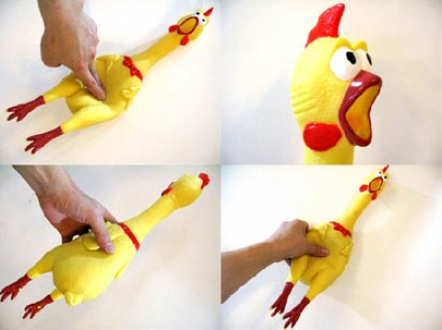 ไก่ยางของเล่น ไก่โอ๊ก ของเล่นคลายเครียด บีบตัวมีเสียง ขนาดสูง 1 ฟุต
