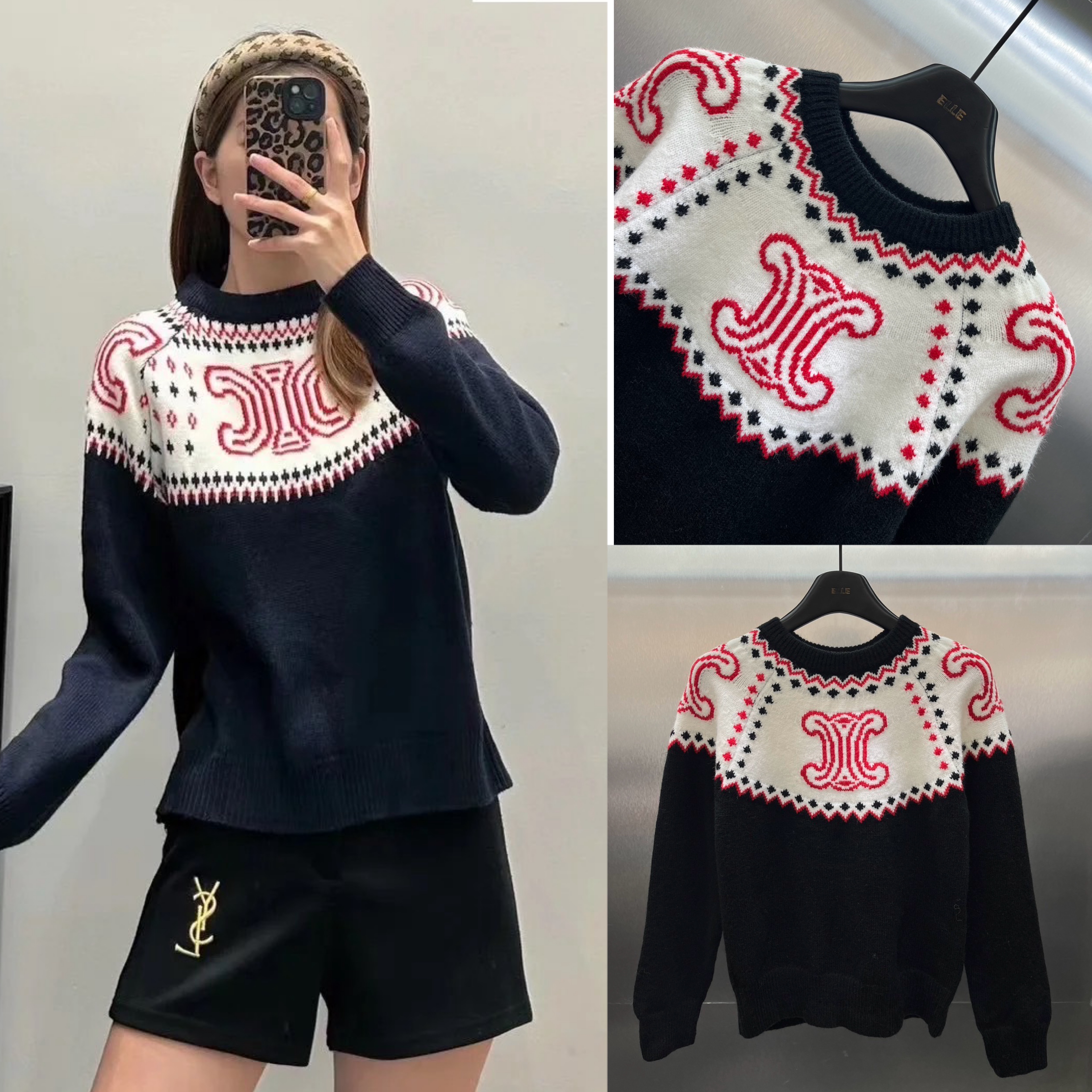 สเวตเตอร์ทอลายVintage สวยเรียบหรู งานไฮเอ็น ใส่สบาย : สินค้าคุณภาพ (พร้อมส่ง)