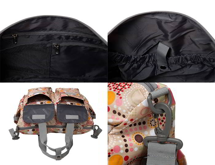 Ecosusi กระเป๋าคุณแม่ กระเป๋าสัมภาระคุณแม่ กระเป๋าแม่ลูกอ่อน แขวนรถเข็นเด็กได้ หิ้ว สะพายไหล่ได้ (Pink)