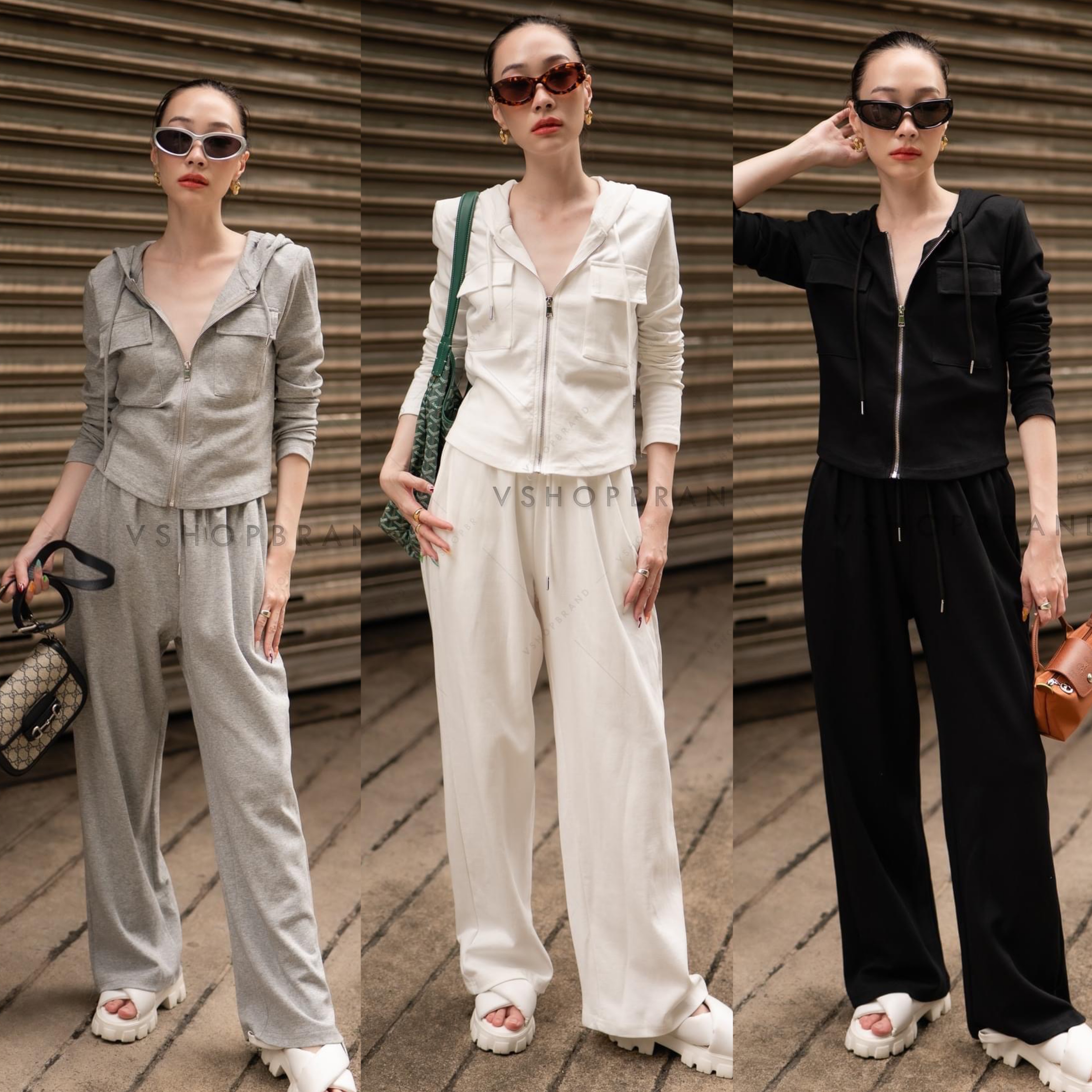 Set เสื้อฮู้ดแขนยาว กระเป๋าอก + ขายาว สินค้าคุณภาพ (พร้อมส่ง)