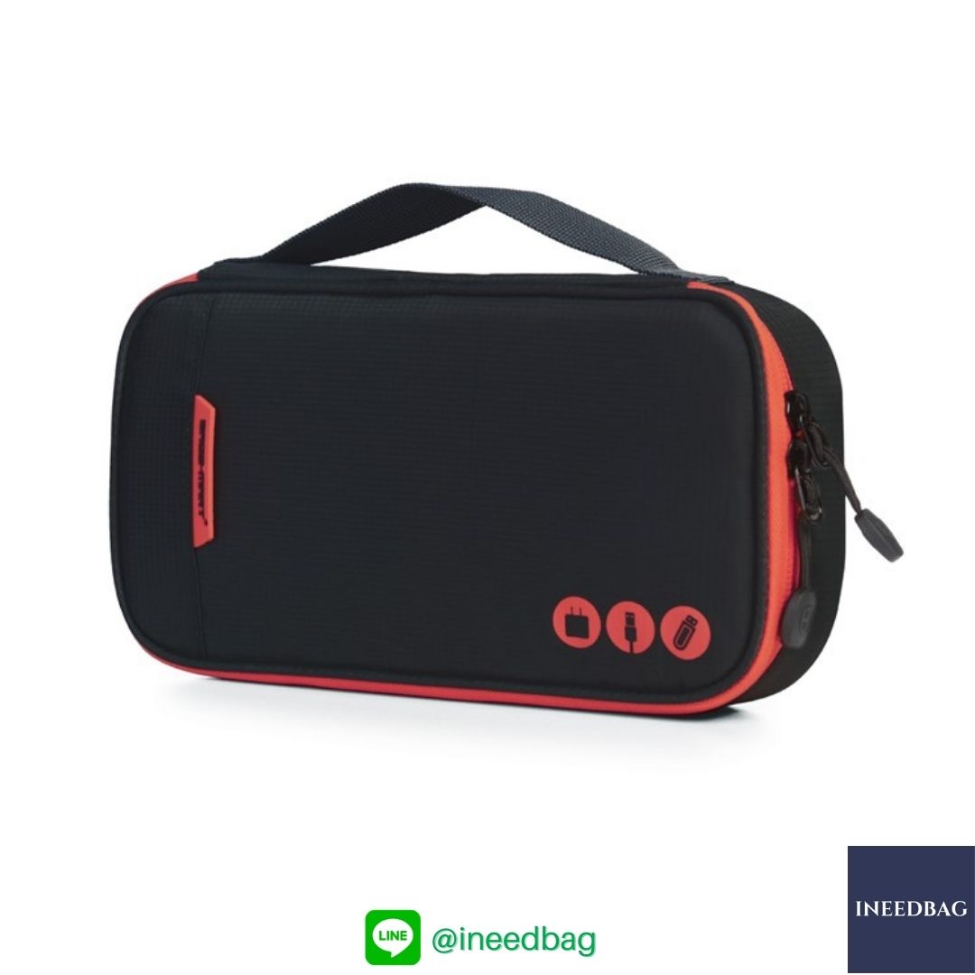 ฺBagsmart กระเป๋าจัดระเบียบอิเล็กทรอนิกส์ กระเป๋าใส่สายชาร์จ กระเป๋าใส่ฮาร์ดดิสก์ กระเป๋าใส่อุปกรณ์ไอที มีสองชั้น ช่องเยอะพิเศษ มีหูหิ้วพกพาสะดวก (ดำ-แดง)