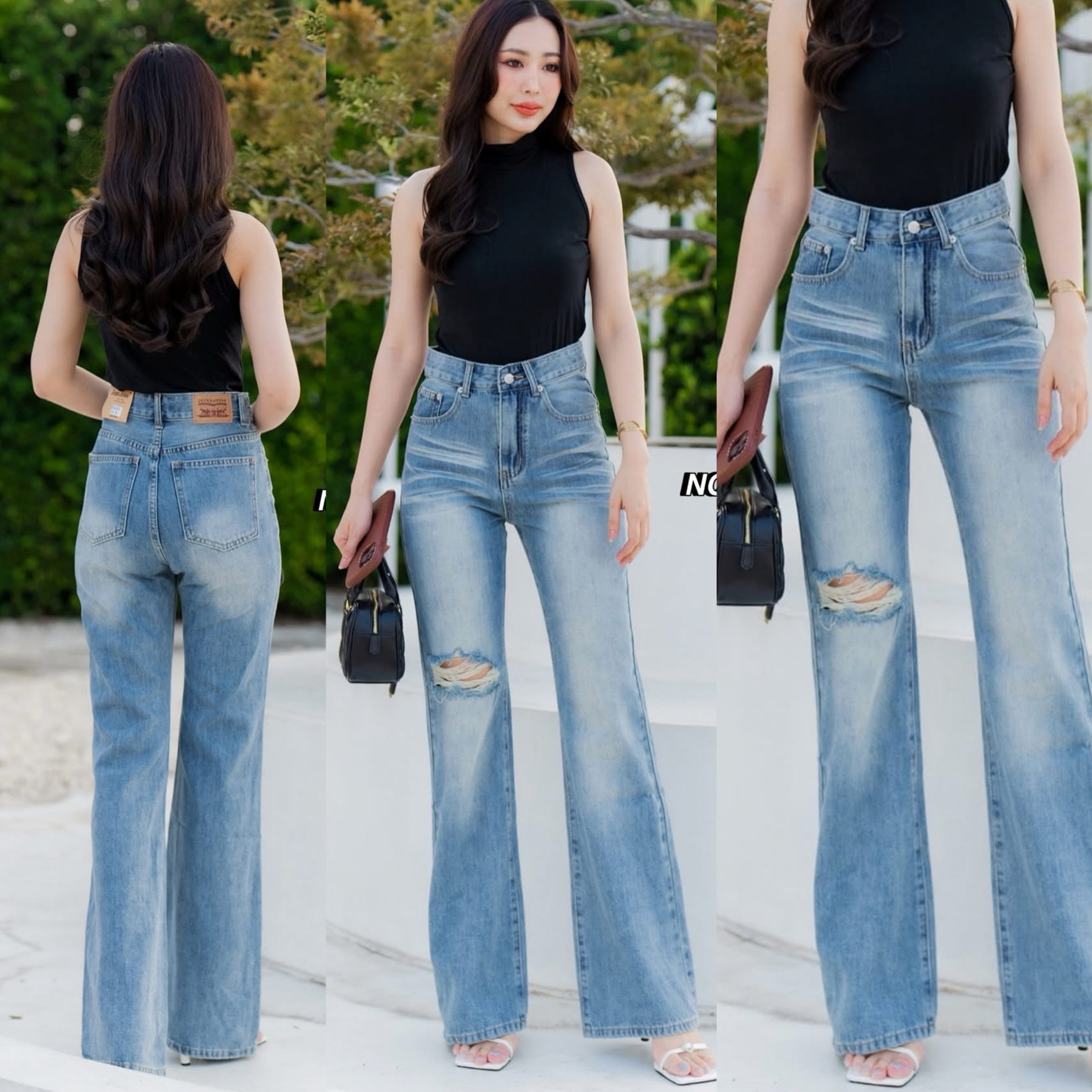 กางเกงทรงกระบอกที่แซปที่สุดในปฐพีนี้ ฮิตกันมากกก (ผ้าไม่ยืดคะ) งานปังที่สุด ฟอกสีสวย เพิ่มความสูงให้เมื่อสวมใส เอวสูงปรี๊ดปิดสะดือ ความยาวไม่เต่อ ทำขาดเข่าข้างหนึ่ง ใส่สบาย : สินค้าคุณภาพ (พร้อมส่ง)