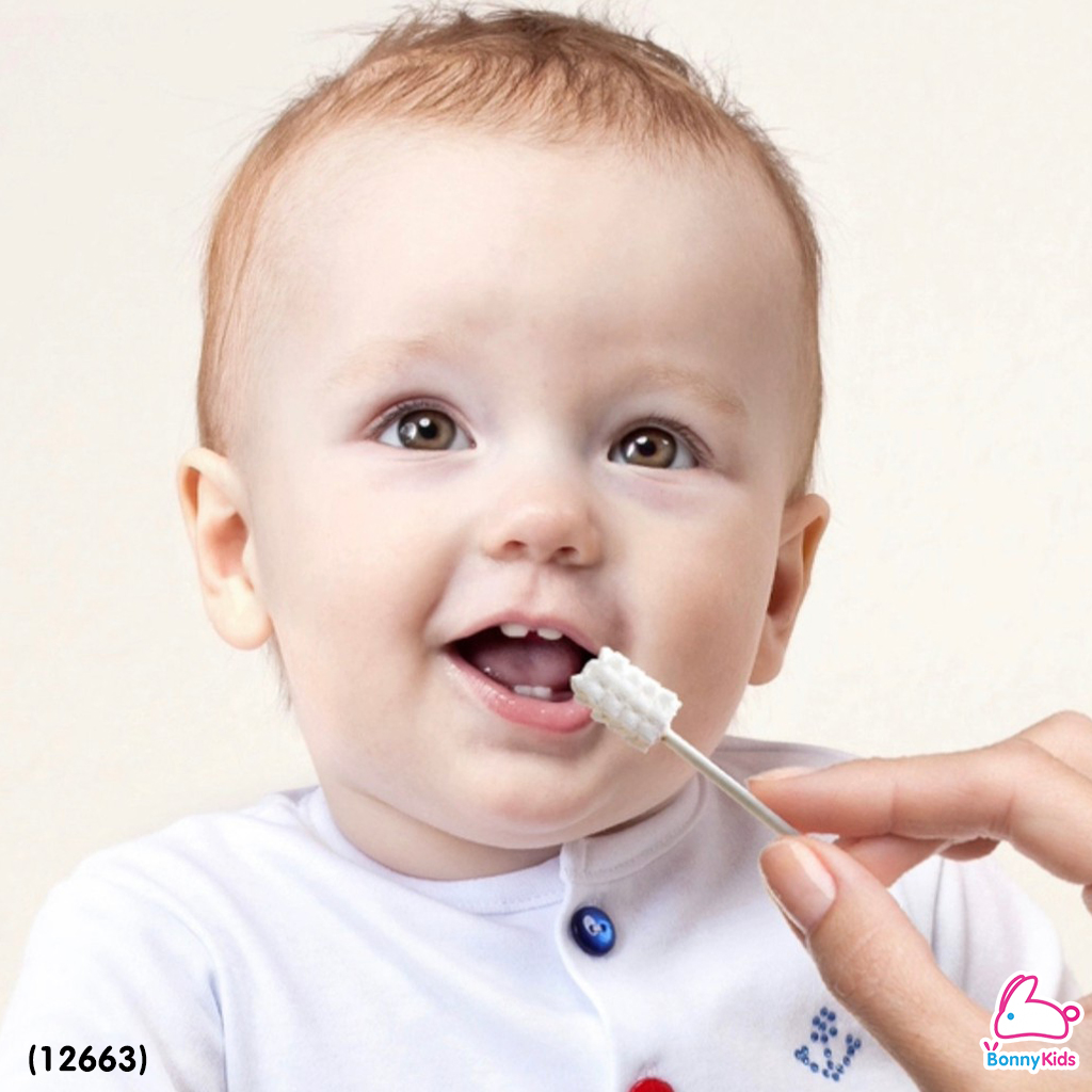 (12663) ผ้าก๊อซทำความสะอาดช่องปากเด็ก 30 ก้าน