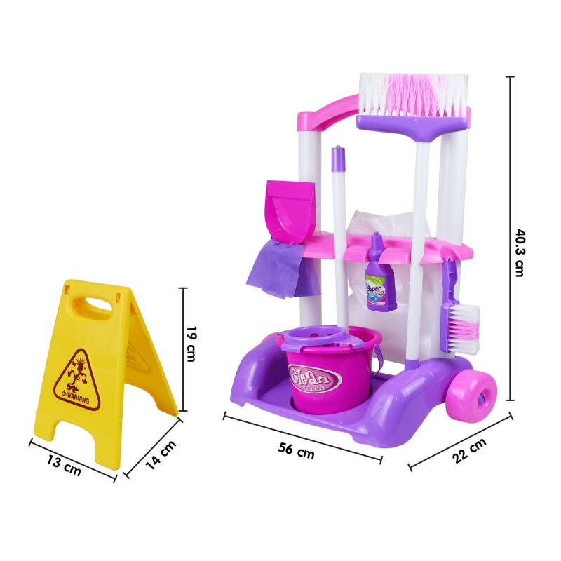 [ส่งฟรี] ของเล่นแม่บ้าน รถเข็นแม่บ้าน ของเล่นงานบ้าน รถเข็นของเล่น ไม้กวาดเด็ก ไม้ถูพื้นเด็ก ชุดทำความสะอาดเด็ก Little Helper