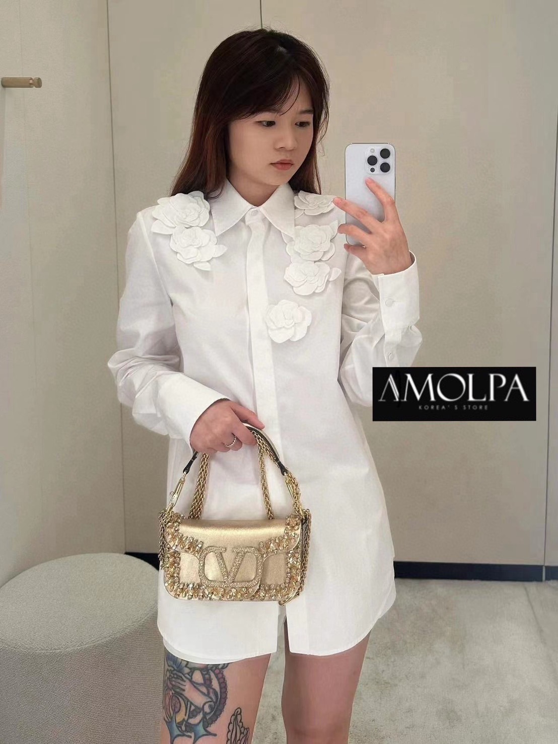 SHIRT VALENTINO งาน Hiend งานดีมาก มีน้ำหนักสุดๆ เย็นมากๆ ห้ามพลาดเลยน๊า สวยสุดๆ : สินค้าคุณภาพ (พร้อมส่ง)