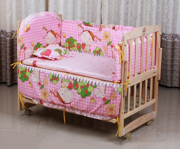 (ส่งฟรี) NanaBaby เครื่องนอนทารก เครื่องนอนเด็ก ชุดเครื่องนอนในเปลเด็ก หมอน+เบาะรองนอน+กันกระแทกโดยรอบ (ไม่รวมเปลไม้)