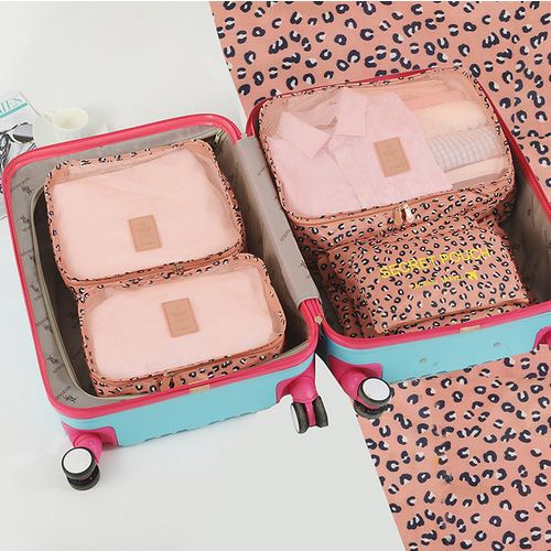 กระเป๋าจัดระเบียบเดินทาง กระเป๋าจัดระเบียบเสื้อผ้า 6 ใบ จัดกระเป๋าเดินทาง กันน้ำ ใส่เสื้อผ้า ชุดชั้นใน เครื่องสำอาง มี 5 สีให้เลือก