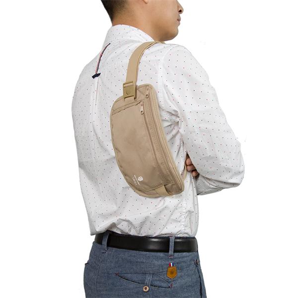 ฺBagsmart กระเป๋าใส่พาสปอร์ตคาดเอว ใส่เอกสารสำคัญ ป้องกันการขโมยข้อมูลด้วยคลื่น RFID มีสองสีให้เลือก