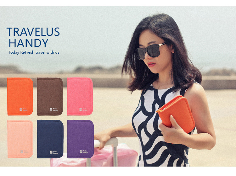 กระเป๋าใส่พาสปอร์ตสั้น กระเป๋าใส่หนังสือเดินทาง ขนาดกะทัดรัด ช่องเยอะ ใส่เอกสารสำคัญ ธนบัตร บัตรต่าง ๆ พกพาสะดวก ผลิตจากโพลีเอสเตอร์กันน้ำ คุณภาพดี