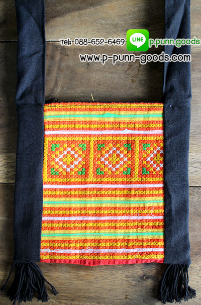 กระเป๋าย่าม ผ้าปักชาวเขา (ใบเล็ก) - size S