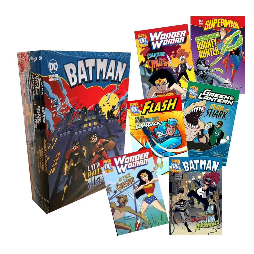 DC Super Heroes and Villains : 12 Book Collection : Batman + Superman + Wonder Woman + Green Lantern + The Flash เซตหนังสือ ดีซี ซุปเปอร์ฮีโร่ 12 เล่ม เหมาะกับเด็ก 7+