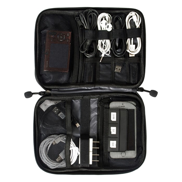 ฺBagsmart กระเป๋าจัดระเบียบอิเล็กทรอนิกส์ กระเป๋าใส่สายชาร์จ กระเป๋าใส่ฮาร์ดดิสก์ กระเป๋าใส่อุปกรณ์ไอที มีช่องใส่ SIM, SD CARD (Grey)