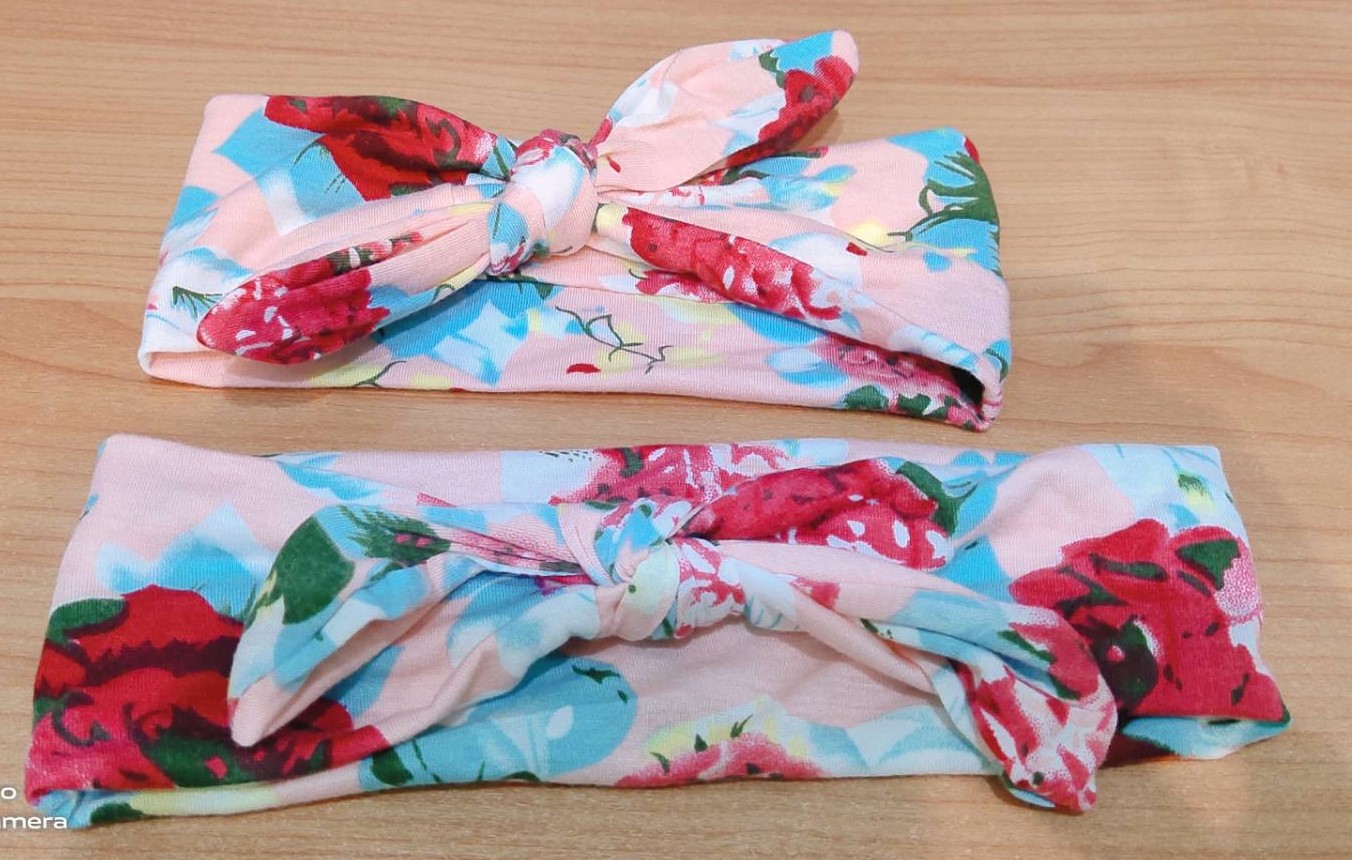 [แพคคู่] ผ้าคาดผมเกาหลี ผ้าคาดผมหญิง คู่แม่+ลูก ผ้าคาดผมเด็กอ่อน ผ้าคาดผมทารก และคุณแม่ โบว์หูกระต่ายดอกไม้ Retro