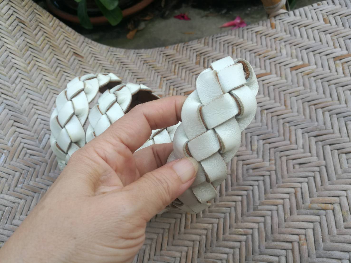 เข็มขัดชาย หนังแท้สานขัด