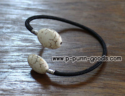 กำไลพันเชือกเทียน หินเทอร์ควอยส์ขาว