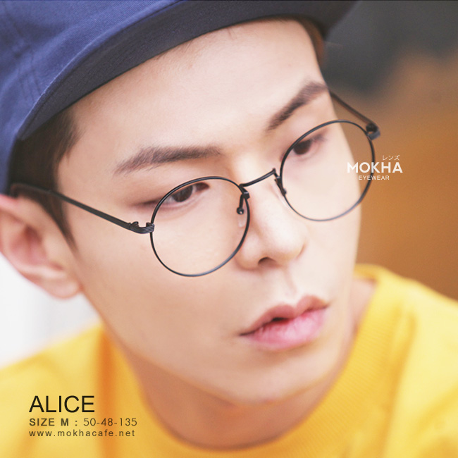 [pre-order] แว่นกันแดด ALICE - black กรอบโลหะทรงกลม กว้าง 135 มม.(sizeM)