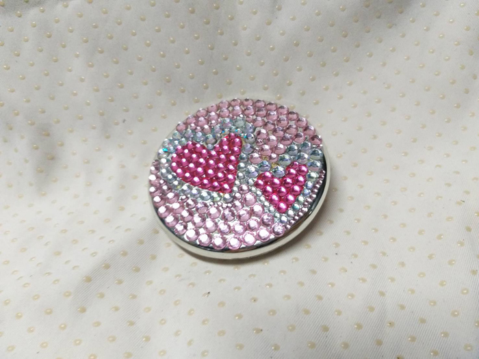 กระจกพับตั้งได้ กระจก 2 แบบ ติดคริสตัลสวยมาก (ของใหม่)