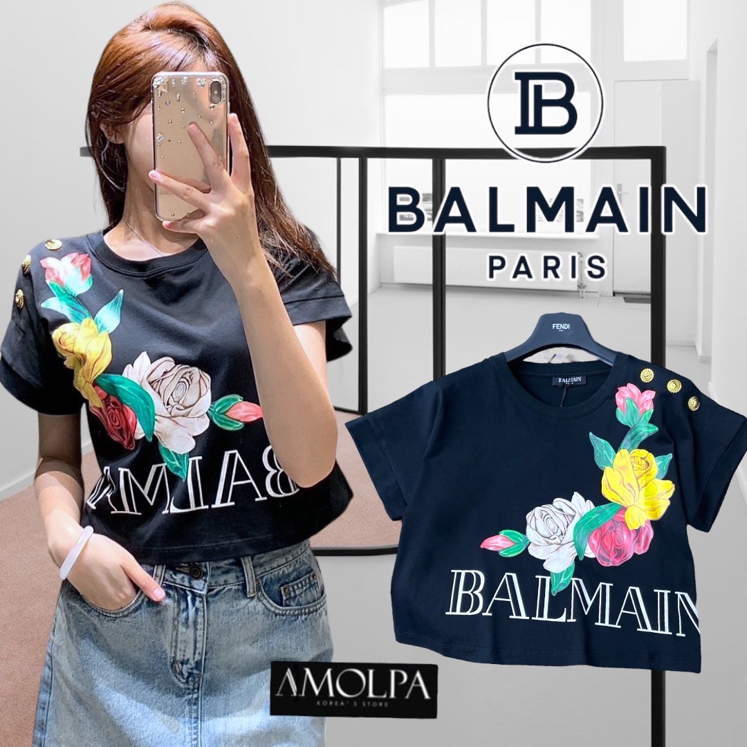 เสื้อยืด BALMAIN กระดุมปั้มไหล่ สวยเด่น ลายใหม่ชนช๊อปป ใส่สบาย : สินค้าคุณภาพ (พร้อมส่ง)