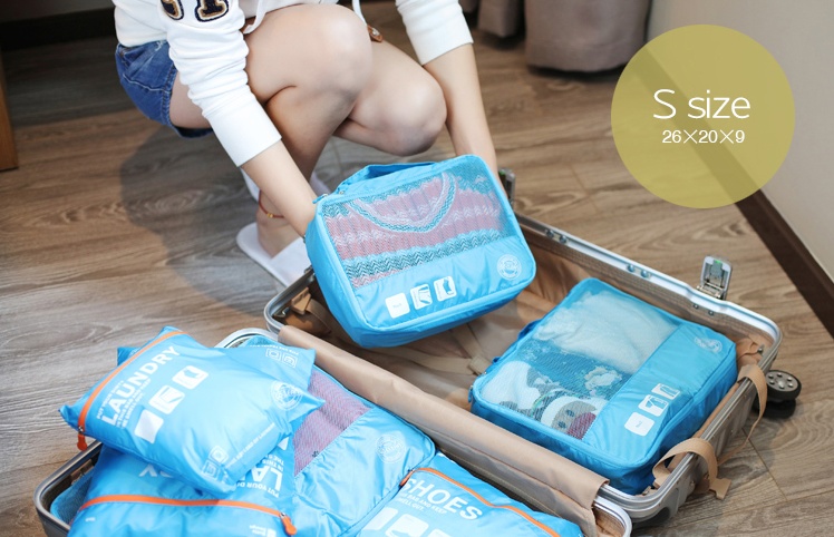 Botta Design กระเป๋าจัดระเบียบเดินทาง 7 ใบ ผลิตจากโพลีเอสเตอร์กันน้ำคุณภาพดี สำหรับจัดระเบียบเสื้อผ้า กางเกง ชุดชั้นใน กางเกงใน อุปกรณ์ไอที มี 6 สี