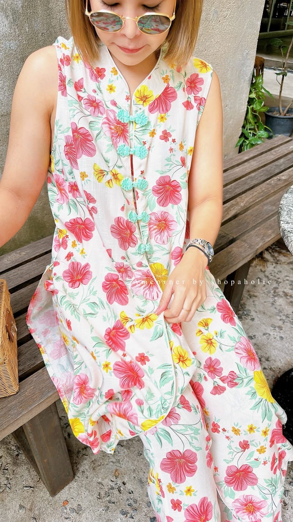 Set มี 2 ชิ้น เสื้อ+กางเกงขายาว เสื้อแขนกุด คอจีน ด้านหน้าแต่งกระดุมจีน เดินเส้นขอบกุ๊น ใส่สบาย : สินค้าคุณภาพ (พร้อมส่ง)