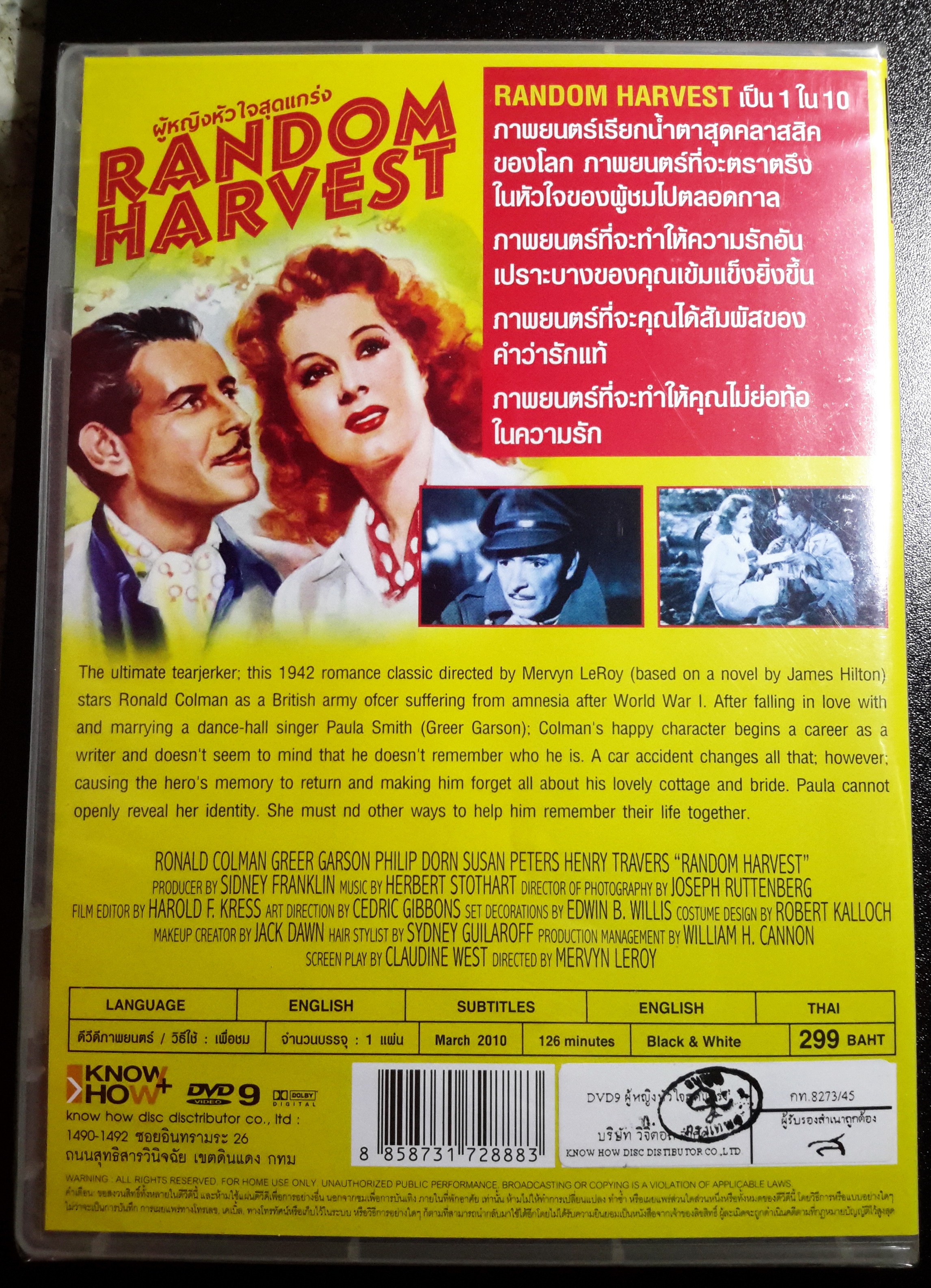 (DVD) Random Harvest (1942) ผู้หญิงหัวใจสุดแกร่ง (บรรยายไทย)