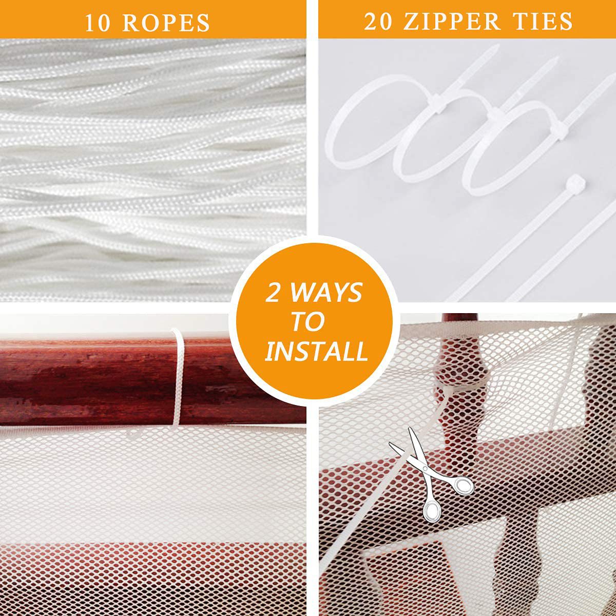 NanaBaby ตาข่ายระเบียง ที่กันตกระเบียง Balcony Safety Net ขนาด 3 เมตร