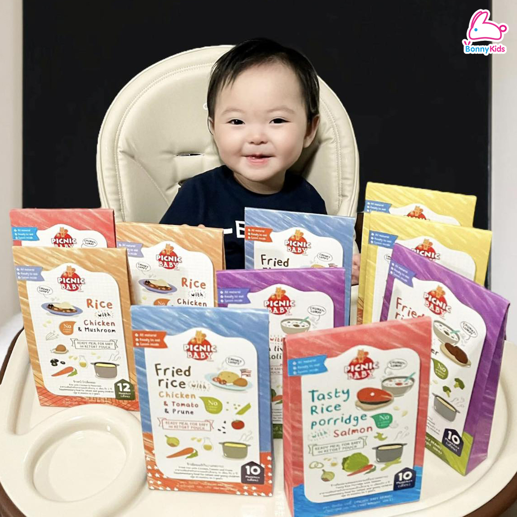 Picnic Baby (ปิกนิก เบบี้) อาหารเสริมสำหรับเด็ก อาหารเด็ก ซองพร้อมทาน+ช้อนพลาสติก (6m+)