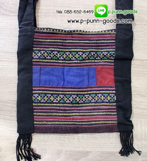 กระเป๋าย่าม ผ้าปักชาวเขา (ใบเล็ก) - size S (ผ้าเก่า)