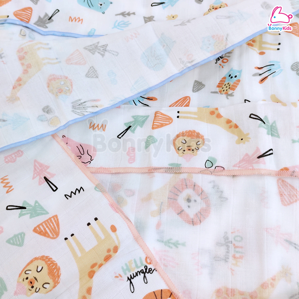 Tres-G (เตรสจี) ผ้าอ้อมมัสลิน ฝ้ายมัสลิน 100% ขนาด 30x30 นิ้ว แพ็ค 6 ผืน (คละลาย)