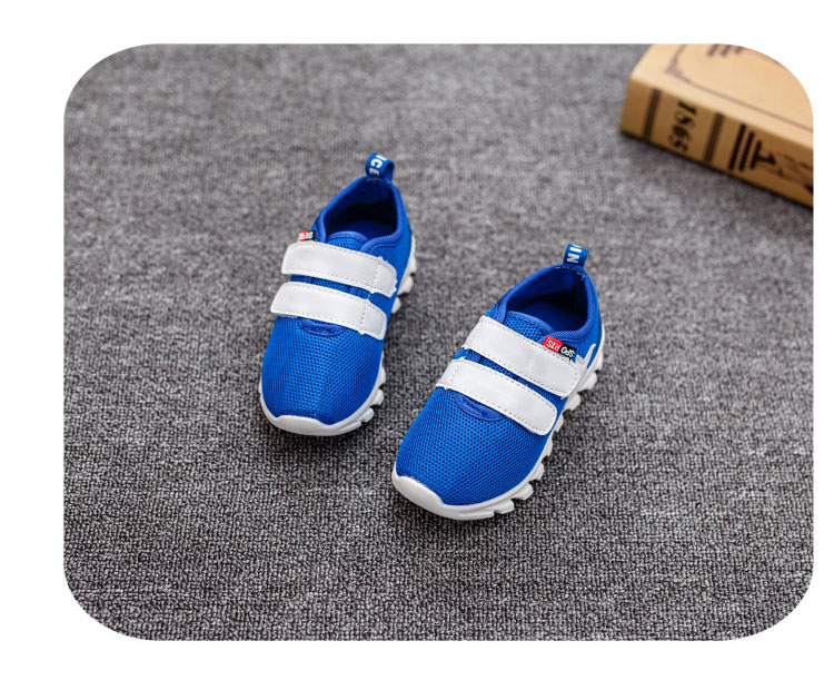 รองเท้าคัชชูเด็กสีน้ำเงิน รองเท้าเด็กชาย เทปหน้า สุดเท่ห์ ใส่ง่ายไม่ต้องผูกเชือก Size 26-30