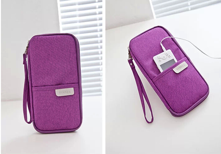 กระเป๋าใส่พาสปอร์ต กระเป๋าใส่หนังสือเดินทาง เอกสารสำคัญ มีสายคล้องมือ พกพาสะดวก ผลิตจากโพลีเอสเตอร์ กันน้ำ คุณภาพดี