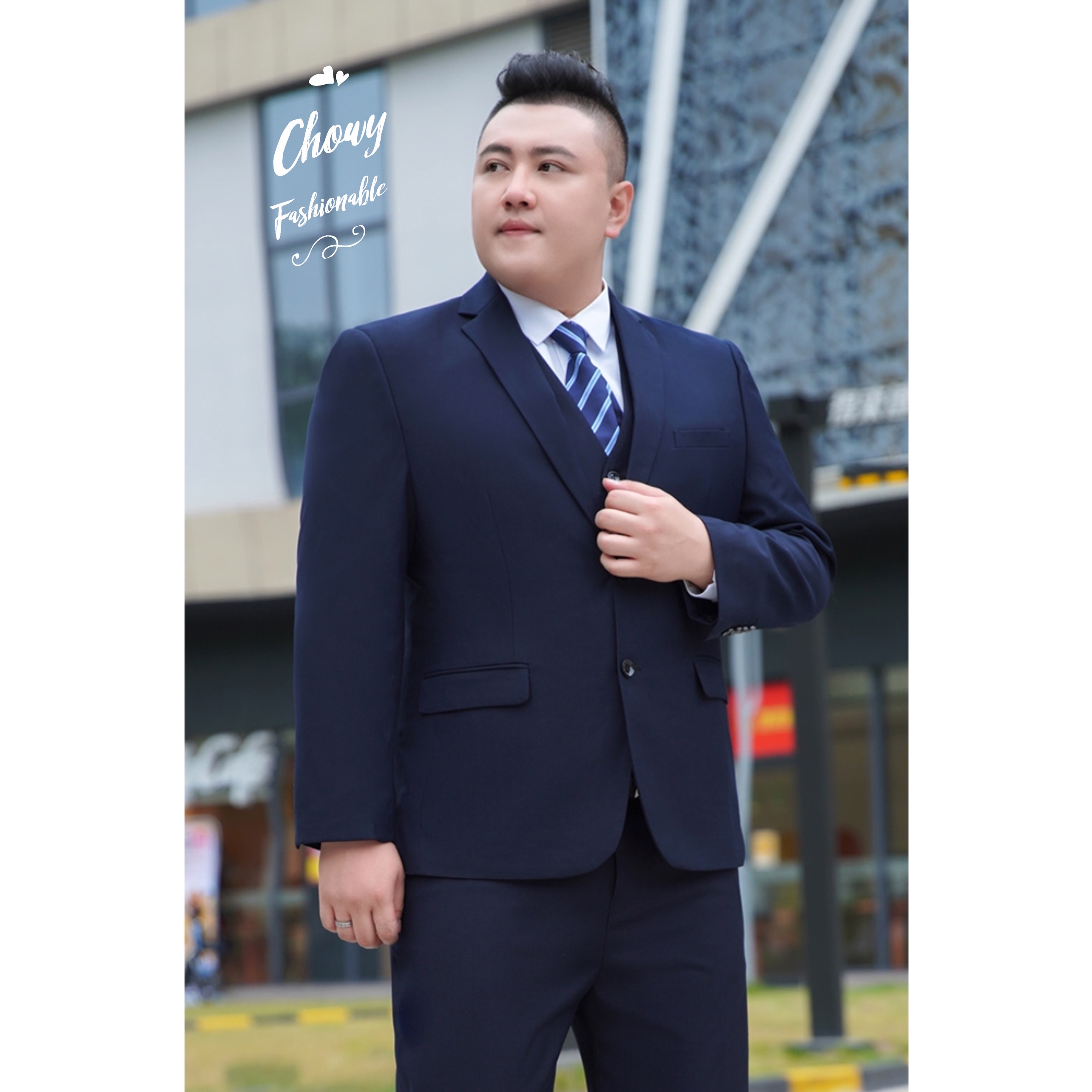 ชุดสูทผู้ชาย 3XL-10XL รอบอก 44-60 นิ้ว เสื้อสูทไซส์ใหญ่ สูทผู้ชายไซส์ใหญ่ กางเกงขายาว เอว 40-50 นิ้ว กางเกงสูทผู้ชาย FF0252