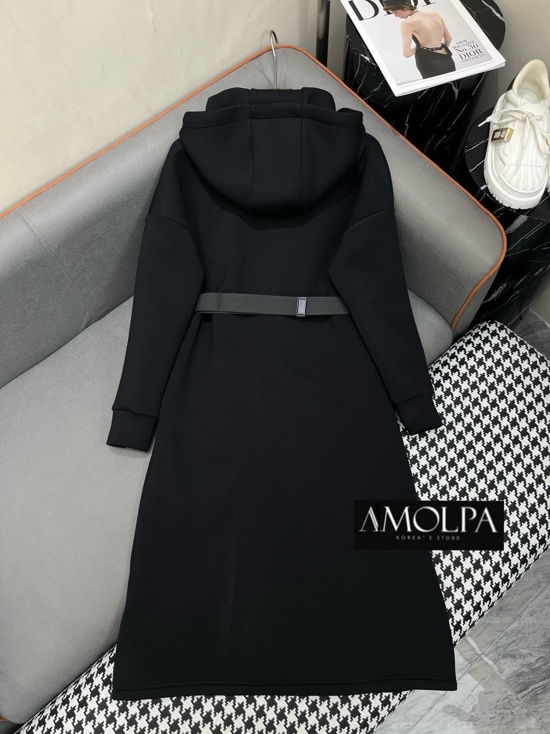 MAXI DRESS CD WITH BELT เดรสฮู๊ดแขนยาว ตัวล่าสุด ไม่หนาเกิน ไม่บางเกินไป งานน่ารักมาก ผ้าเย็นใส่ สบายมาก ใส่สบาย : สินค้าคุณภาพ (พร้อมส่ง)