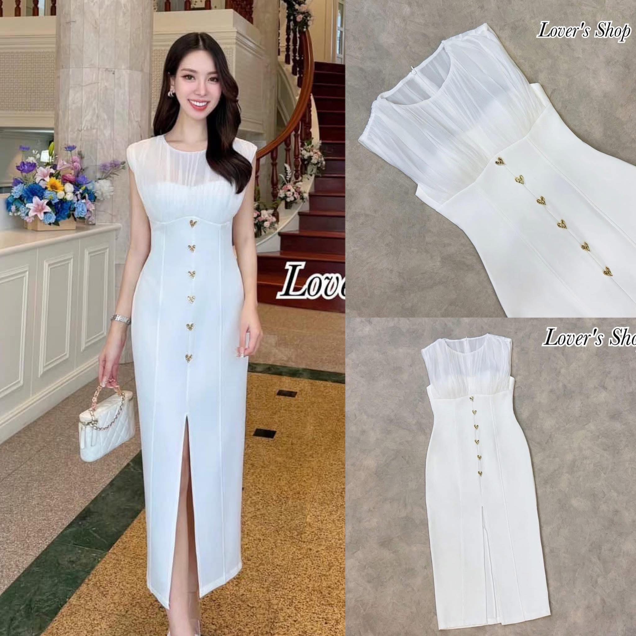 เดรสไฮโซ ลุคเรียบหรูดูผู้ดีค่ะ ดีเทลช่วงบ่าแต่งผ้าแก้ว ผ้านุ่มไม่คันนะคะ อกเสริมฟองน้ำ ทรงไหล่ล้ำปิดช่วงหัวไหล่ ใส่สบาย : สินค้าคุณภาพ (พร้อมส่ง)