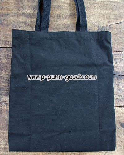 กระเป๋าถุงผ้าแคนวาส สีดำ ติดตัวช้าง