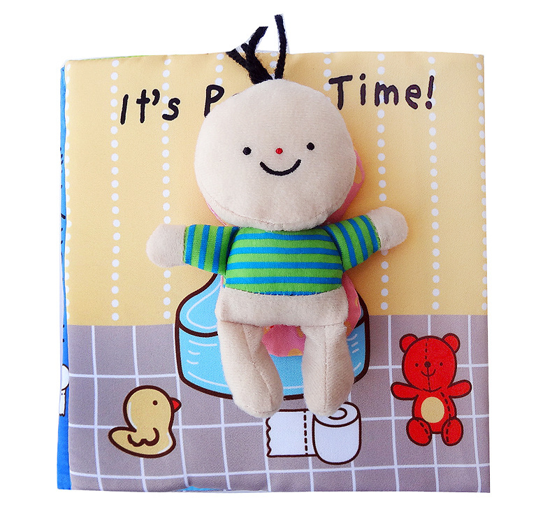 หนังสือผ้าสอนเข้าห้องน้ำ It's Potty Time ถอดตุ๊กตาออกมาเล่นได้