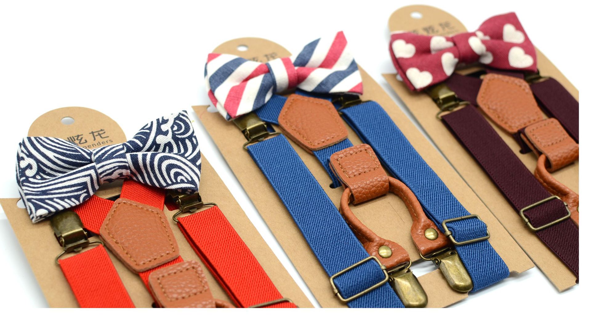 สายเอี้ยมเด็ก + หูกระต่ายเด็ก (เซต 2 ชิ้น) วินเทจ Retro ลายเท่ห์สไตล์ผู้ดีอังกฤษ