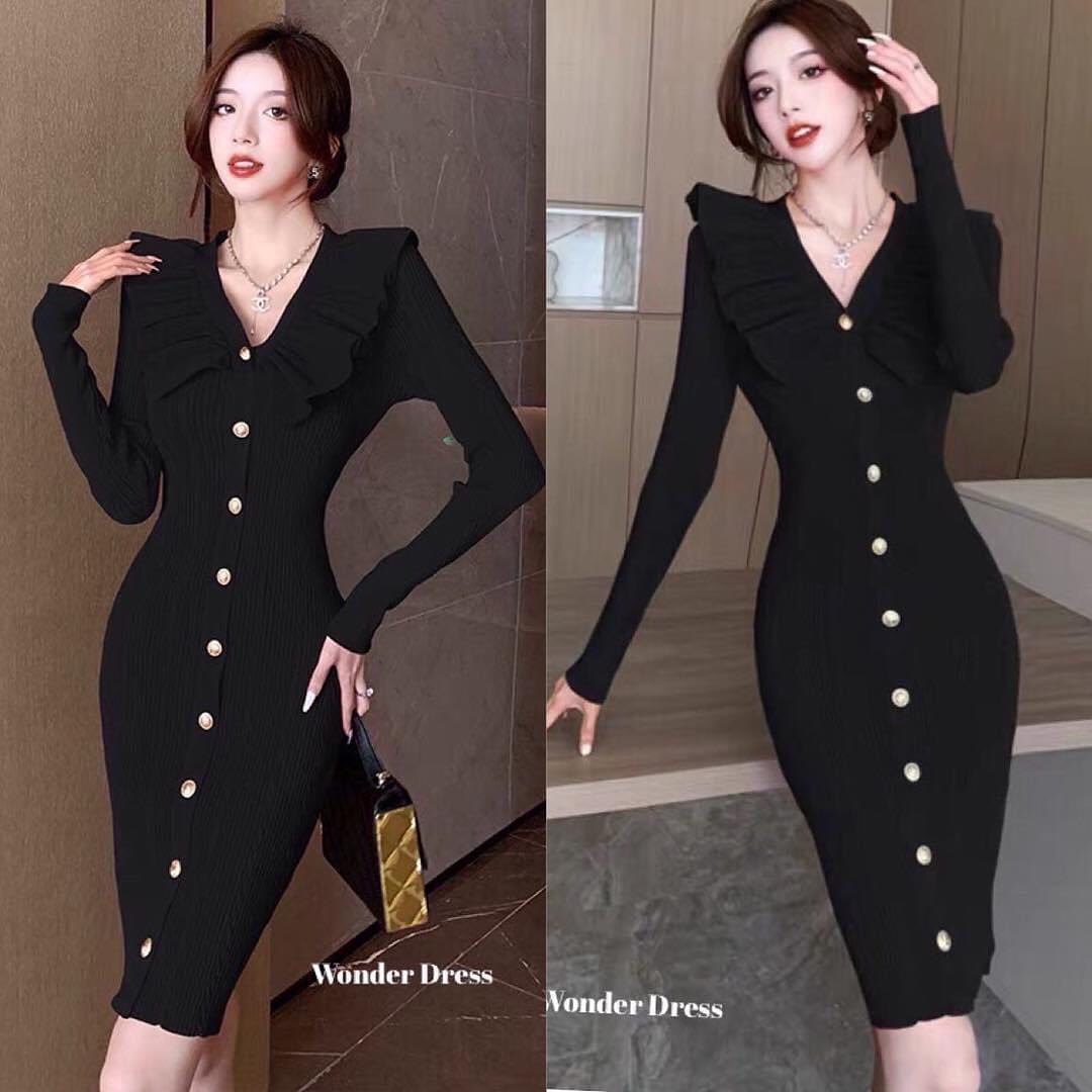 เดรสไหมพรมเกาหลีทอสีพื้นสุดคลาสสิค ผ้าไหมพรมนุ่มๆเนื้อผ้าไม่หนามาก ใส่สบาย สินค้าคุณภาพ (พร้อมส่ง)