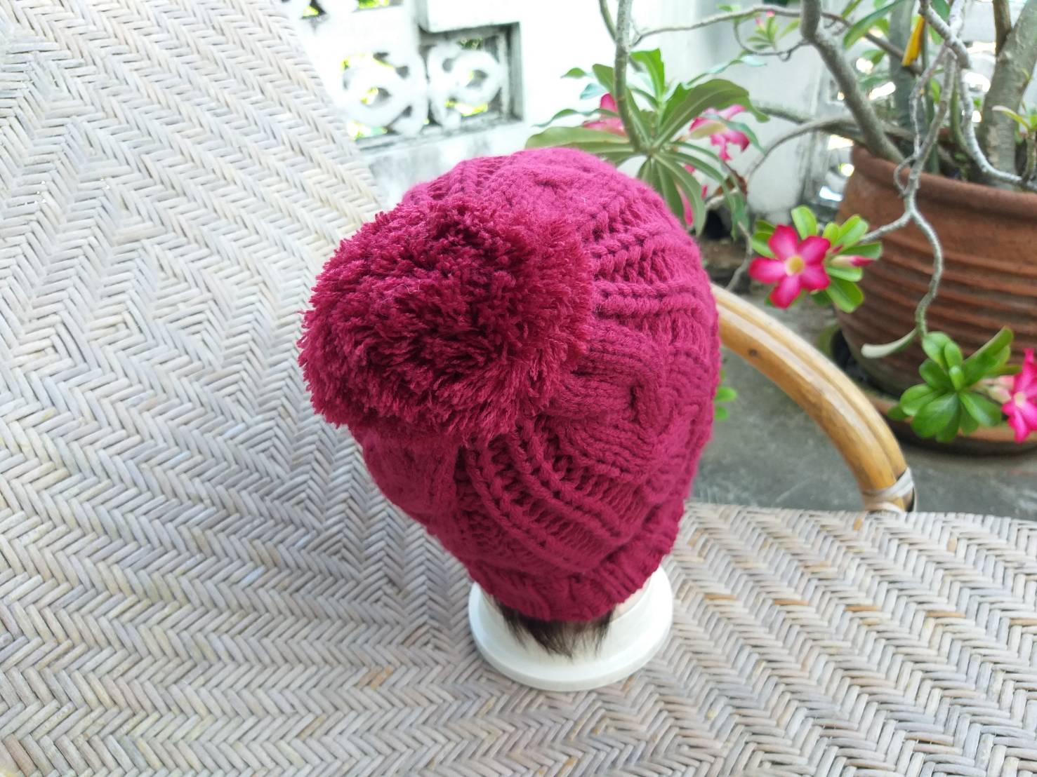 หมวกไหมพรม หมวกสวยมากใบนี้ ไหมพรมหนานุ่ม