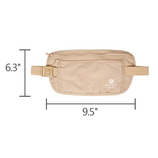 ฺBagsmart กระเป๋าใส่พาสปอร์ตคาดเอว ใส่เอกสารสำคัญ ป้องกันการขโมยข้อมูลด้วยคลื่น RFID มีสองสีให้เลือก