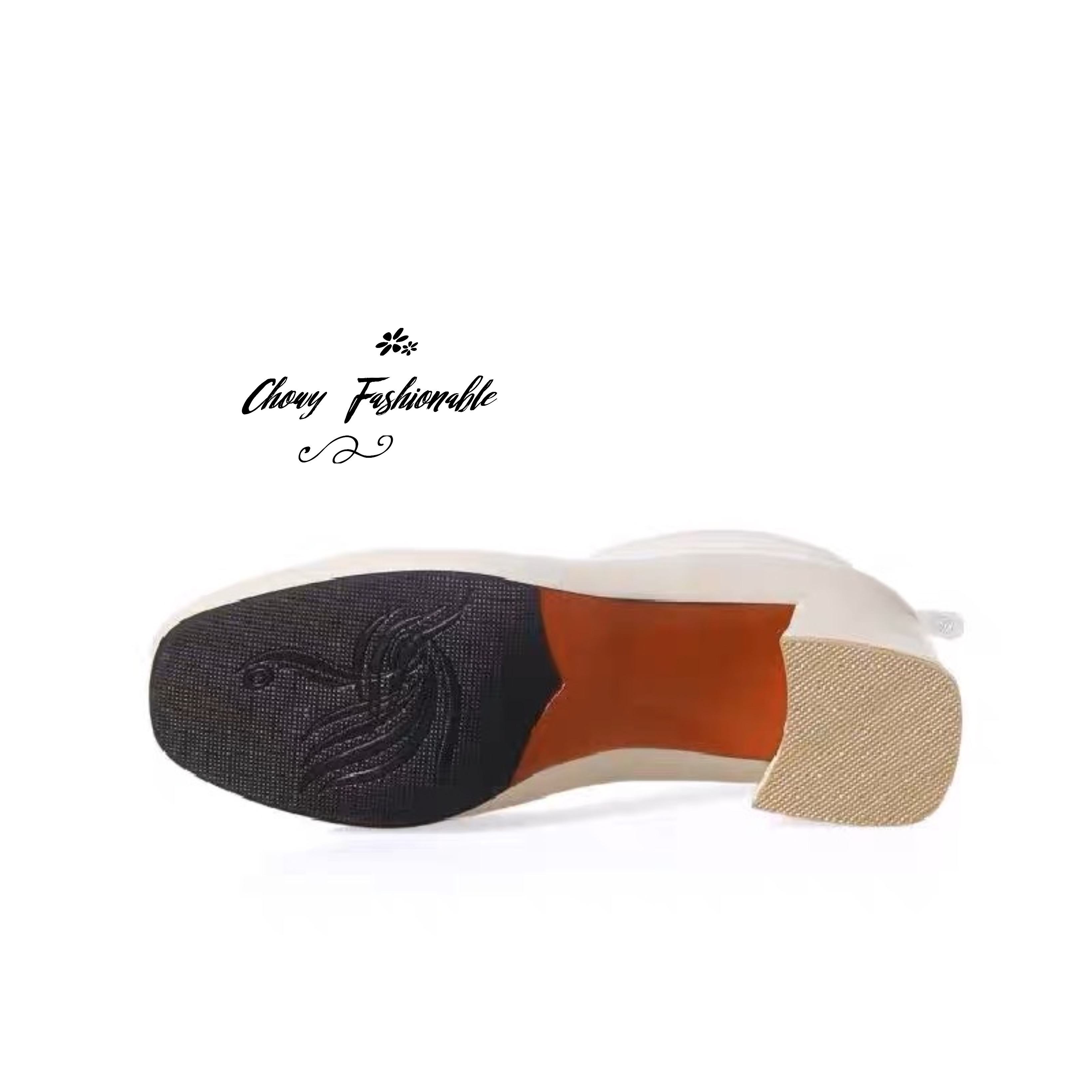 รองเท้าบูทไซส์ใหญ่ 43-46 บู้ทไซส์ใหญ่ บูทส้นสูง บูทหุ้นข้อ บูทสั้นไซส์ใหญ่ Cream Nude Boot High Heel KR1177