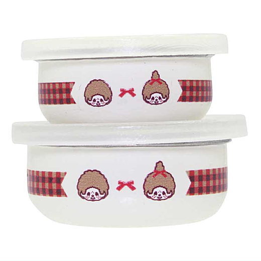 กาชาปองโมเดลเครื่องครัวฟูจิโฮโรขนาดจิ๋วลายม่อนชิชิ FUJIHORO Enamel Monchhichi Collection ครบเซ็ท