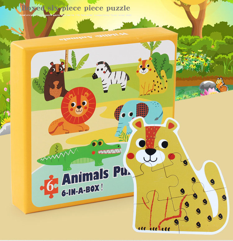 จิ๊กซอว์จับคู่ 6 ชิ้นส่วน Matching Puzzles เสริมพัฒนาการเด็กเล็ก