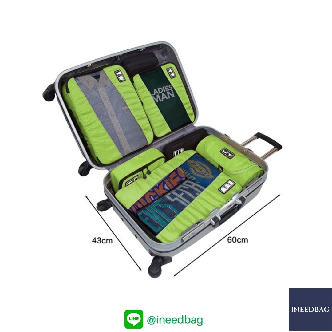 Bagsmart กระเป๋าจัดระเบียบเดินทาง 4 ใบต่อชุด ใส่เสื้อผ้า ชั้นใน ถุงเท้า เข็มขัด (ฺGreen) (Bagsmart Packing Cubes 4-Pcs Travel Organizer)