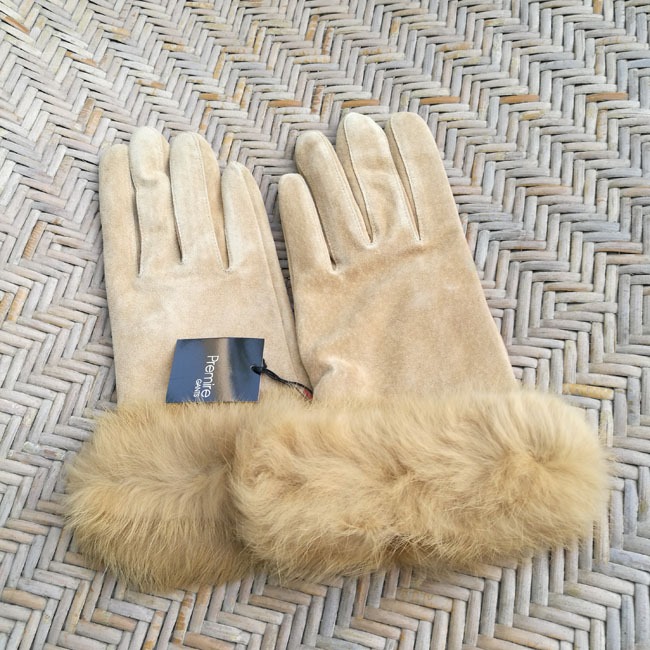 ถุงมือหนังกลับเฟอร์กระต่าย Premiere GANTS อุ่นถึงติดลบ /ของใหม่/