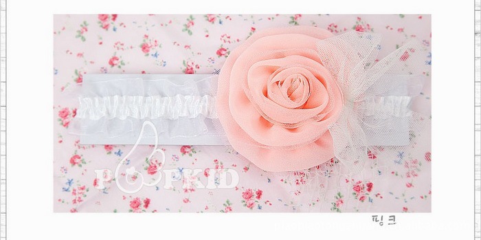 ผ้าคาดผมเด็กอ่อน ดอกไม้ประดับตาข่ายหรูหรา