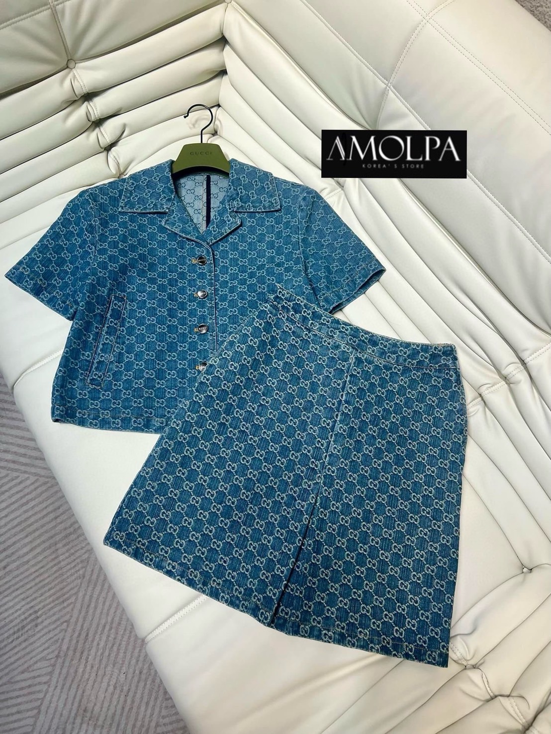 SET GUCCI DENIM งาน Hiend งานผ้ายีนส์ ผ้าดีม๊าก ผ้าใส่สบายมาก : สินค้าคุณภาพ (พร้อมส่ง)