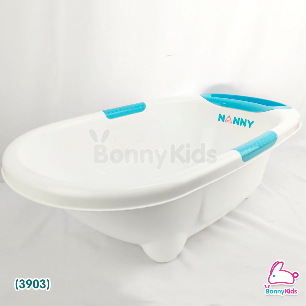 (3903) อ่างอาบน้ำเด็ก NANNY ทูโทน มีจุกปล่อยน้ำ สีฟ้า