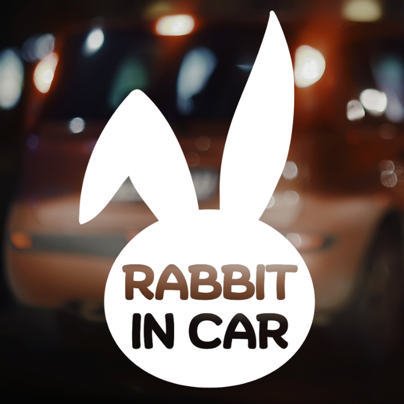 สติ๊กเกอร์ติดรถ RABBIT IN CAR ในรถมีกระต่าย นก ซูก้าไกลเดอร์